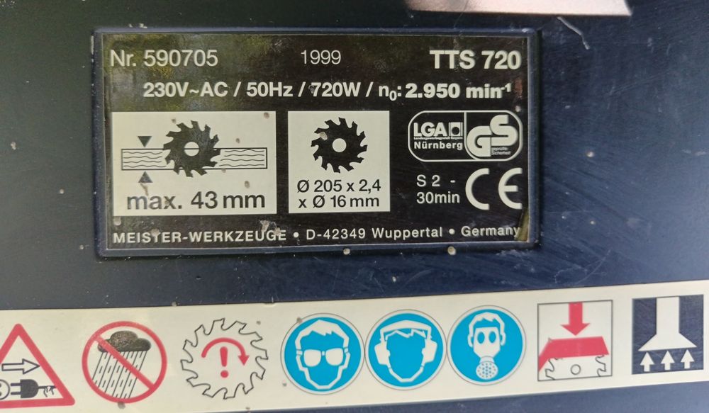 Circular cu masa, reglabil unghiular, înălțime, TTS, 720W