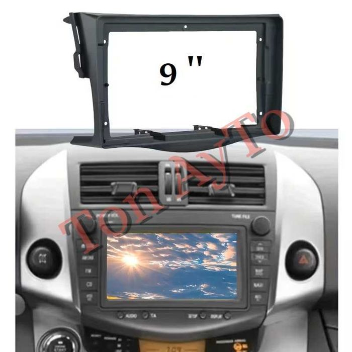 Адаптерна Рамка 9" инча Рав 4 Тойота Rav 4 Toyota 2007 - 2012 Андроид Android 2 дин 2 din