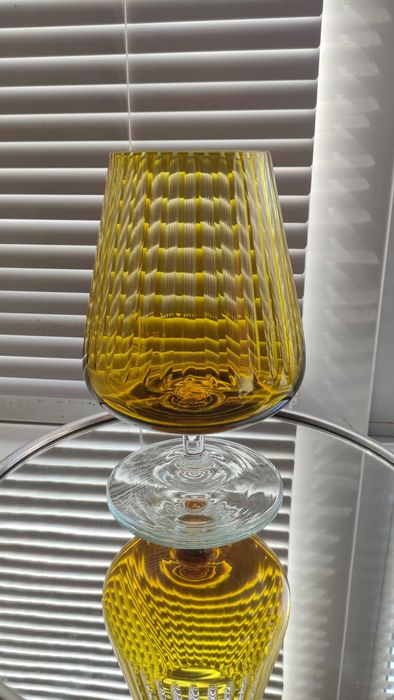 Голяма чаша/бонбониера от двуцветен кристал