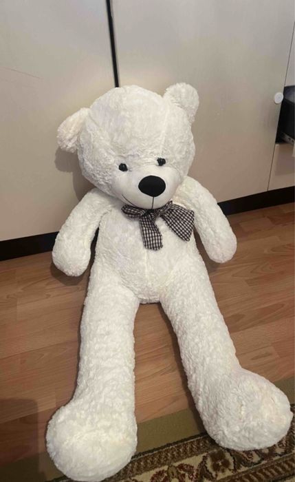 Большой новый плюшевый мишка 130 см, белый — подарок