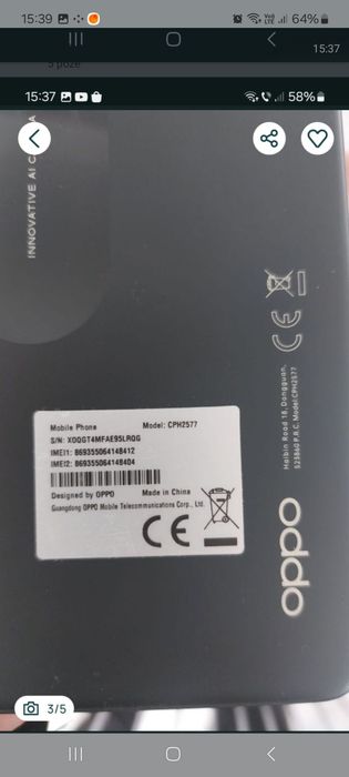 Telefon  Oppo puțin folosit
