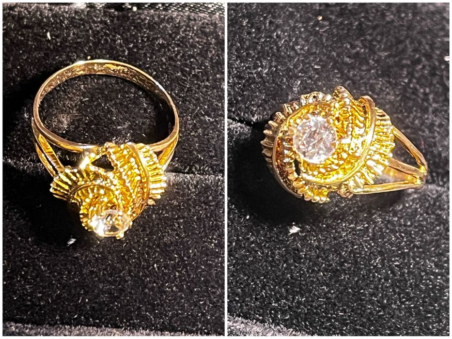 Златен пръстен циркон zlaten prasten gold 585 14 карата