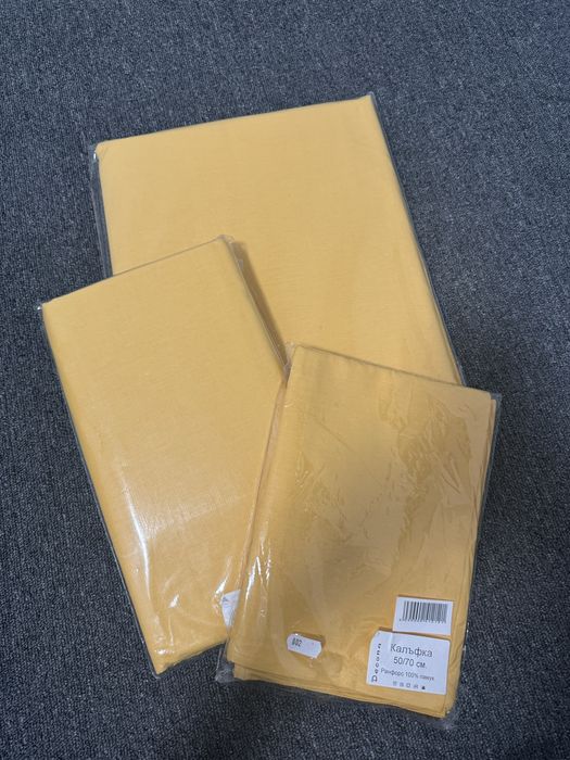 Чисто нов Спален комплект 100% памук  - Плик, Долен чаршаф и 2 калъфки