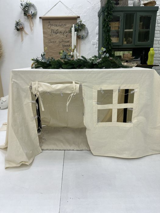 Декоративный сказочный домик из хлопковой ткани