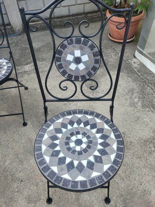 Vand scaune si masa pentru exterior din mozaic masiv
