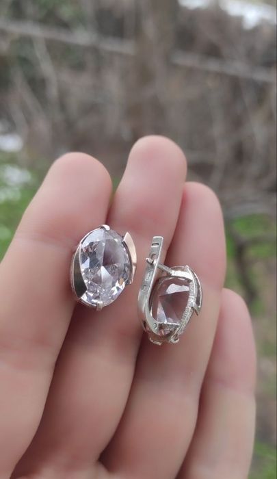 Серьги серебро 925 золото 375