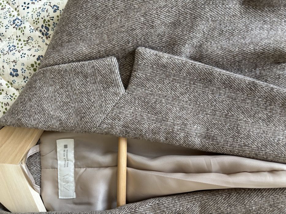 Вълнено сако, палто Zara herringbone