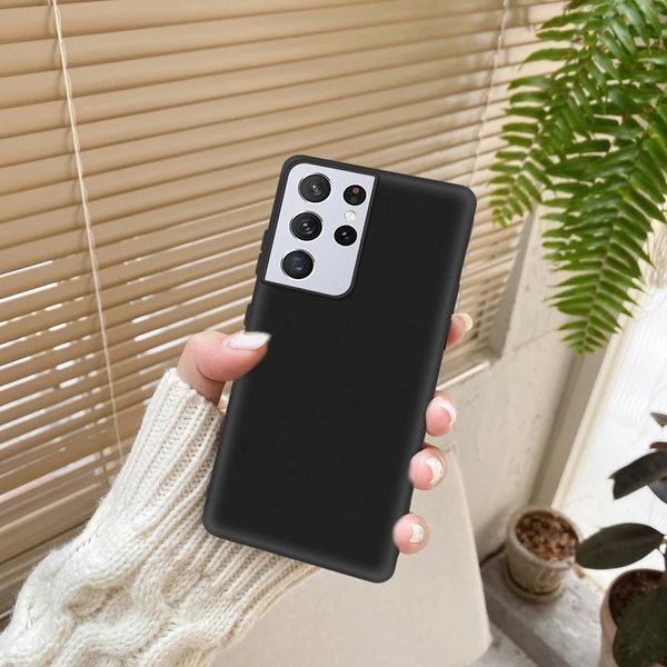 Samsung Galaxy S21 Ultra / S21+ / S20 Ultra / Тънък черен мат кейс