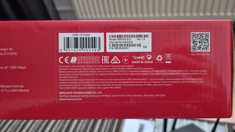 Router Mercusys MR50G AC1900 Dual Band