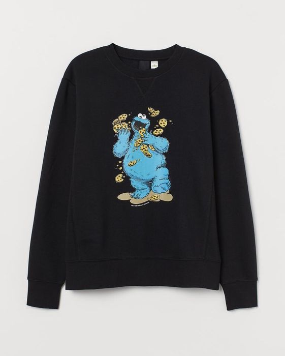 H&M Sesame Street Cookie Monster Sweatshirt - мъжки суичър/блуза - р.S