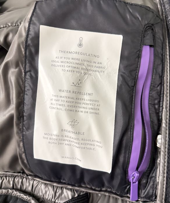 Зимний темно-синий пуховик Mango