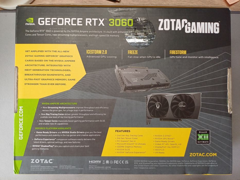 Видео карта NVIDIA RTX 3060, 12 GB, ZOTAC GAMING Twin Edge
