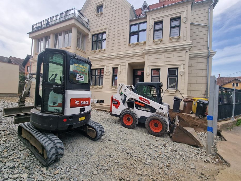 Inchiriere utilaje constructii Sibiu Miniexcavator, bobcat, transport