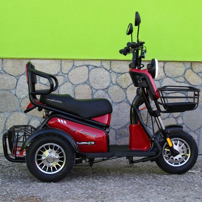 Двуместна електрическа триколка Pudding 1800W-48V-20Ah RED