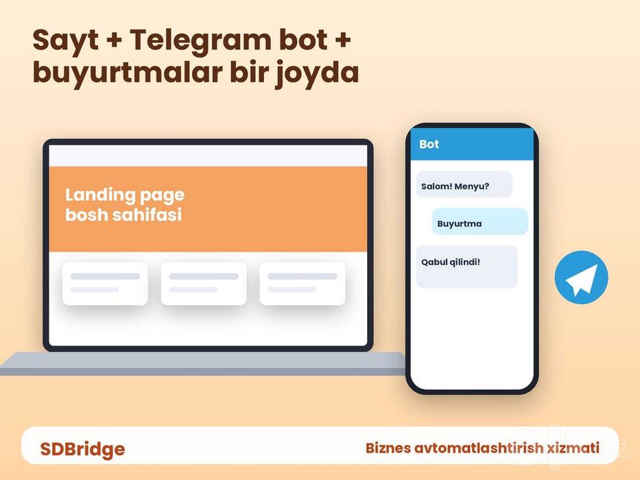 Web sayt, landing page va onlayn do'kon yaratamiz