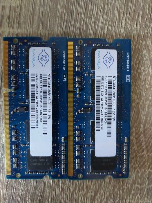 stickuri ram 2x4gb 1600 laptop ddr3