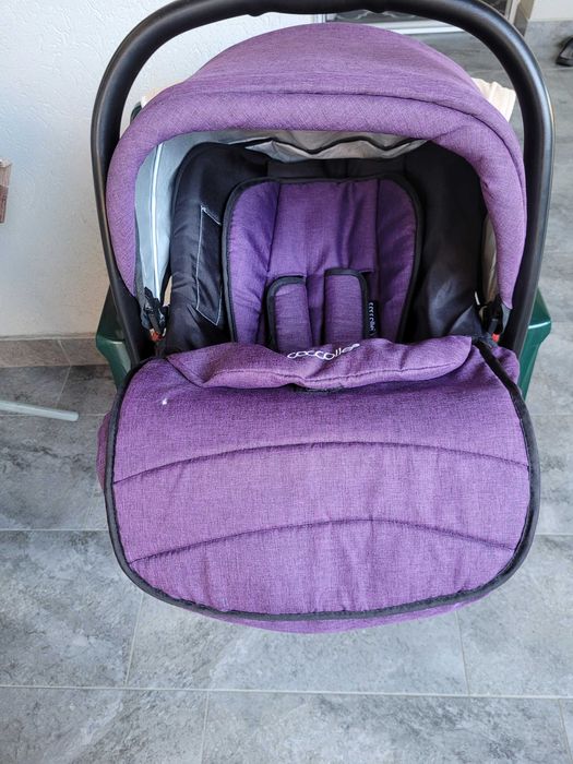 Cărucior copiii 3 in 1, Coccolle in stare bună,  culoarea mov/negru