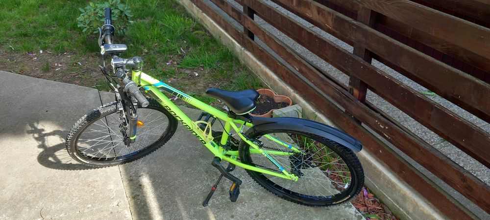 Bicicletă MTB Rockrider ST500 24" Galben Fluo Copii 9-12 ani