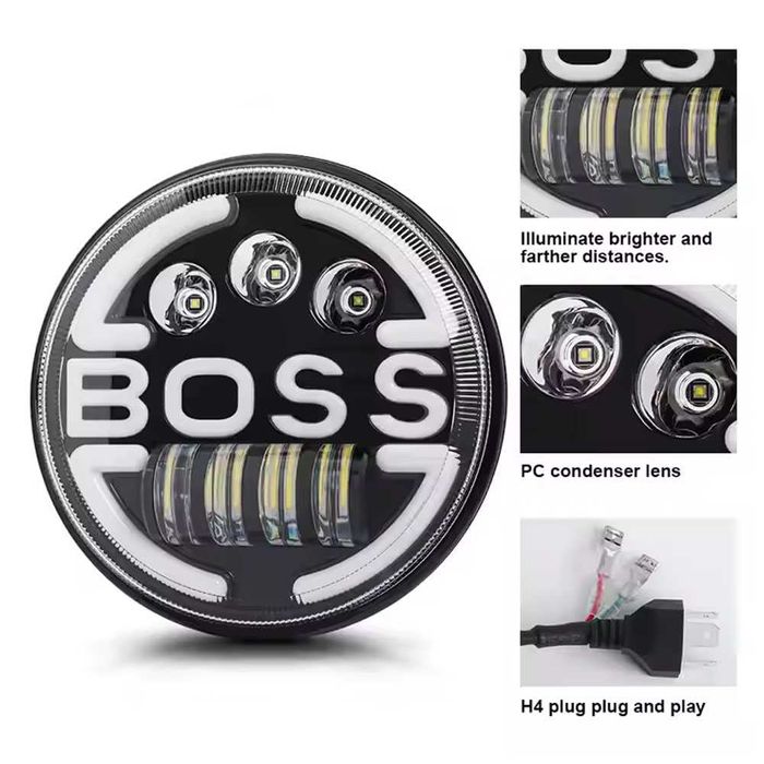 НОВ МОДЕЛ BOSS 200W 7 Инчови Диодни Фарове за Lada Niva Jeep Wrangler