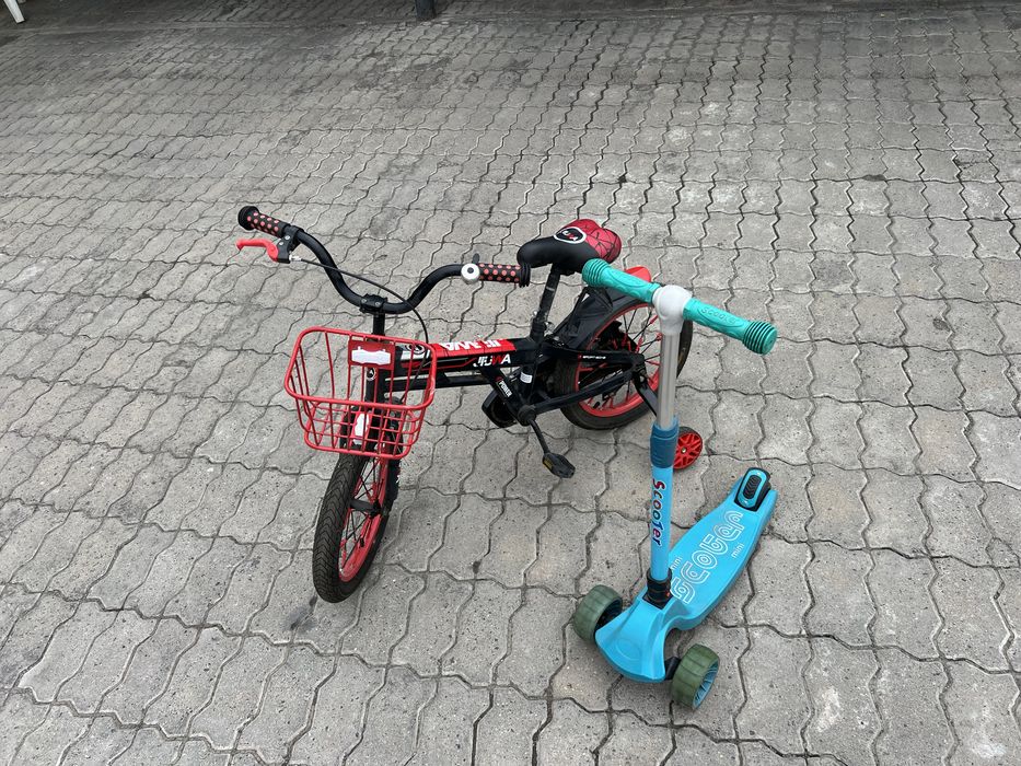 Велосипед + самокат детский для 4-7 лет