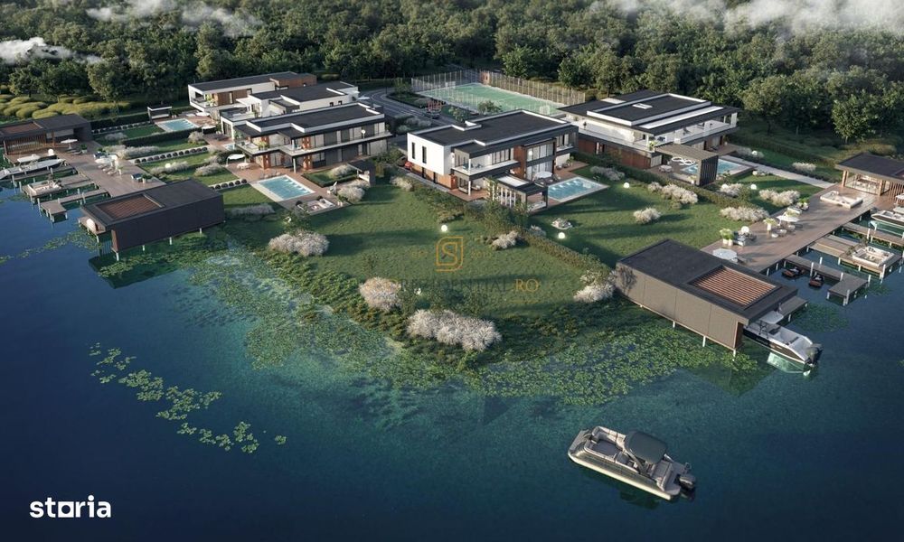 Vila exclusivista cu piscina si ponton pe malul Lacului Snagov