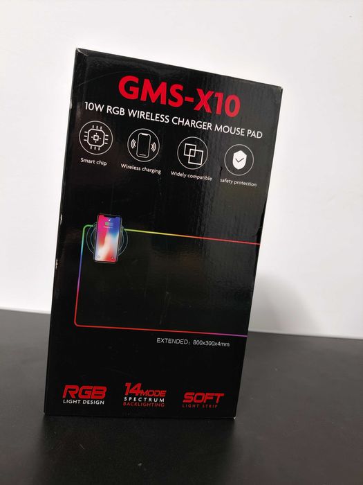 Mousepad RGB GMS-X10 cu incarcare wireless 10W