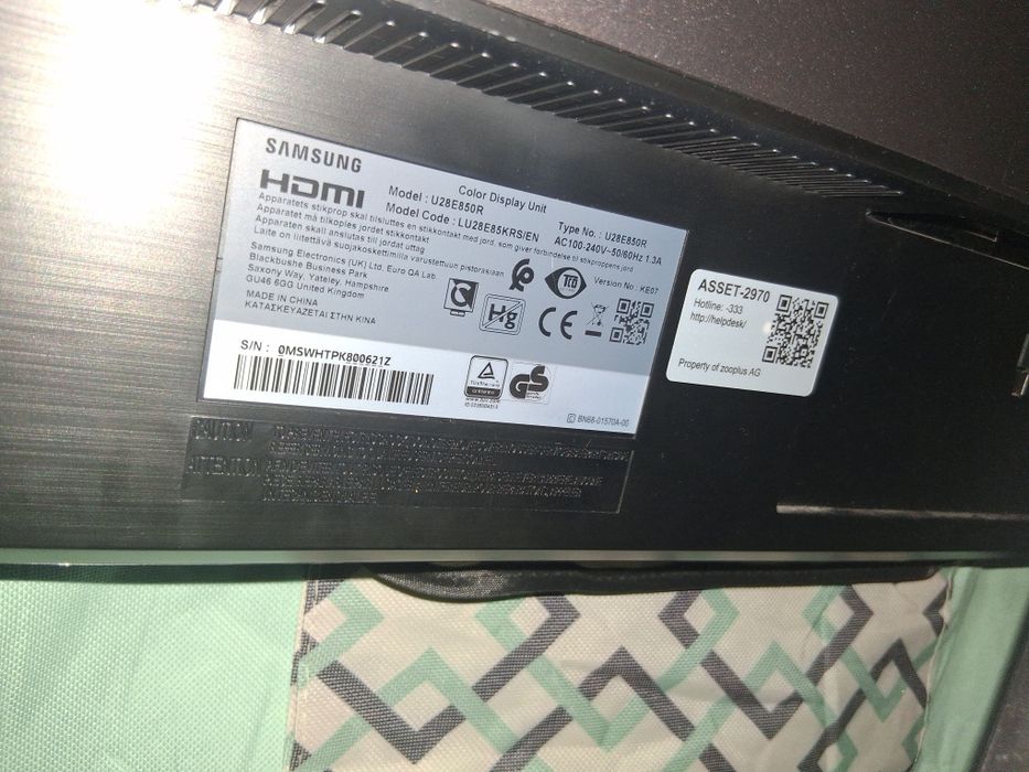 Vand Monitor Samsung 28", Gaming, 16:9, 3840 x 2160, 1ms, 27W, 2xHDMI, Negru