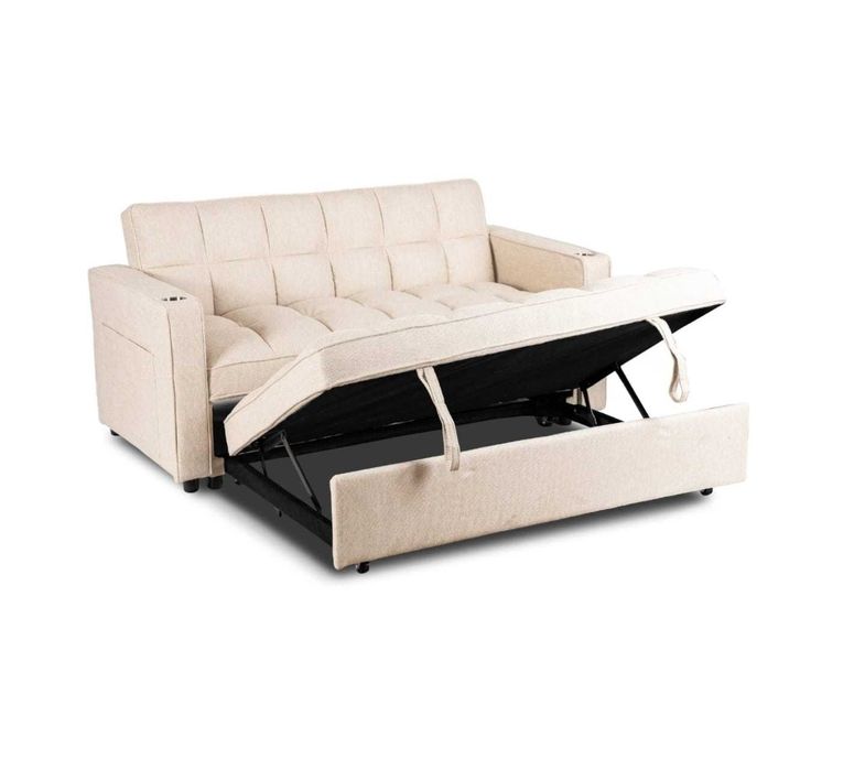 Fotoliu Dublu Extensibil Astana, 141x103x84 h cm, Stofa, Beige