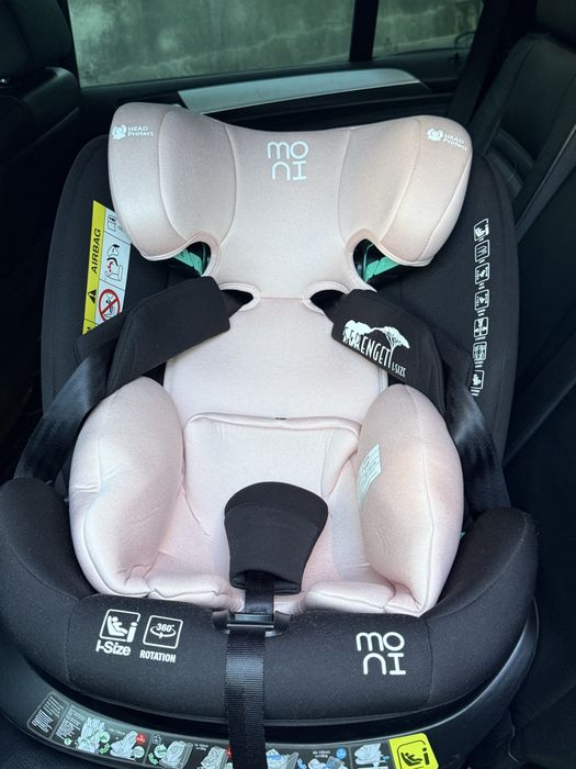 Столче за кола на Moni - Serengeti, 0-36 kg, с Isofix, розово