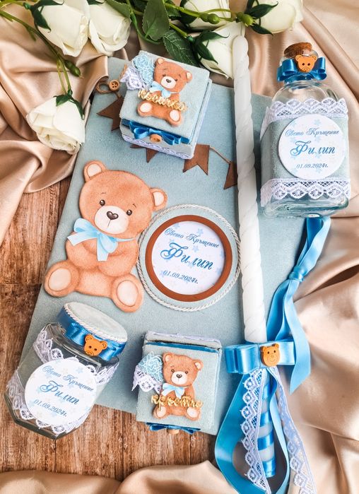 Комплекти за кръщене от велур