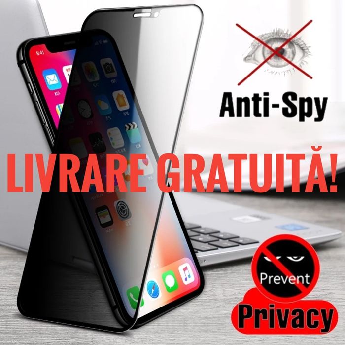 Folie privacy iphone x 16 xs 11 12 13 promax 14 17 air 15 8 PLUS husa
