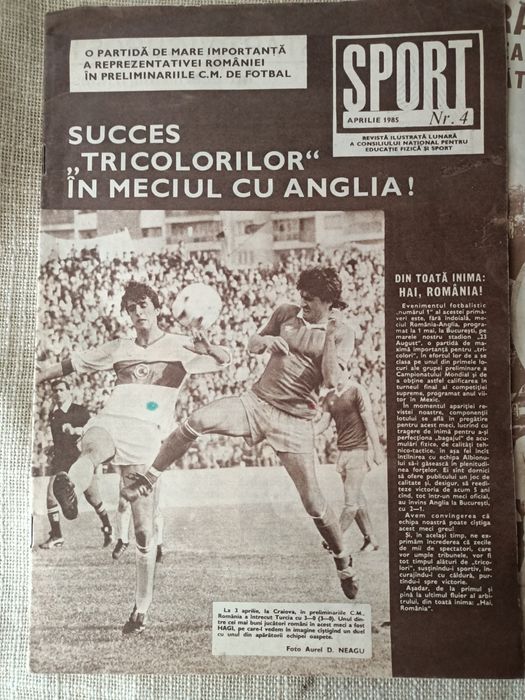 Revista SPORTUL nr.4 aprilie 1985 .