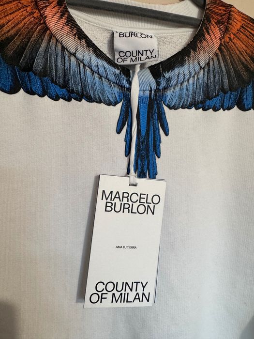 Marcelo Burlon Kids Printed Wings White Sweatshirt.