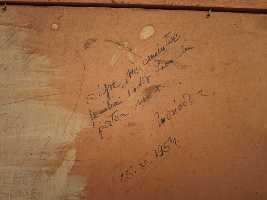 Vand toblou icoana, 62x47 cm, Isus se roaga, stand in genunchi - 1954