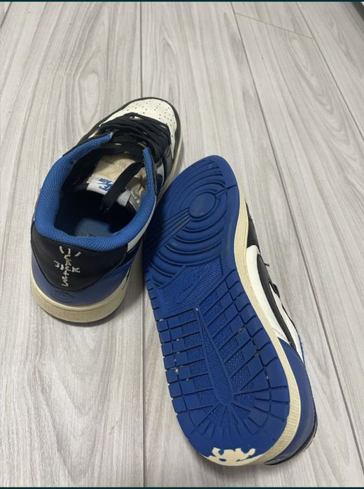 Jordan 1 travis scott fragment low blue