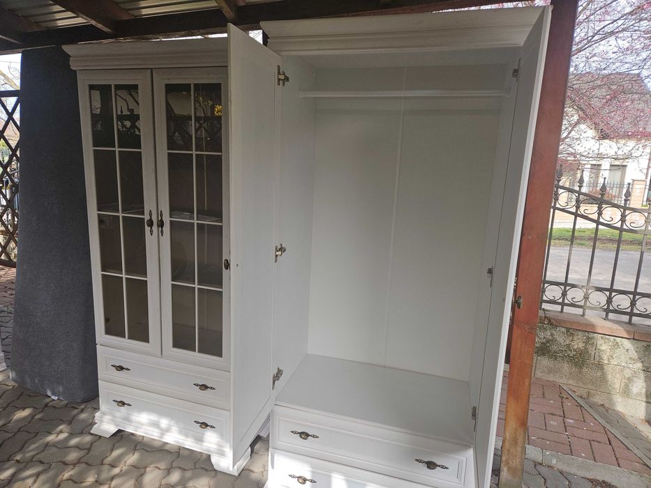 Set Mobexpert alb – bibliotecă + dulap