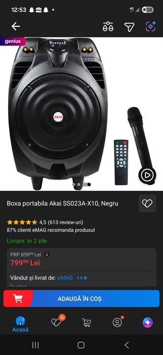 Vand boxa akai in stare perfecta de funtionare si extetic inpecabil