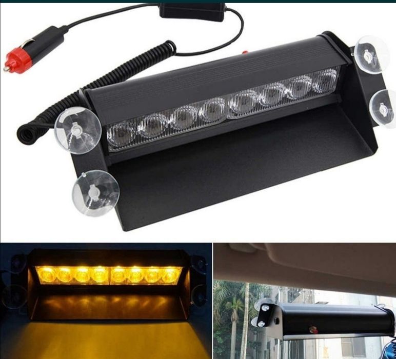 Аварийни Жълти сигнални лампи за табло на кола, с 8 лед диода