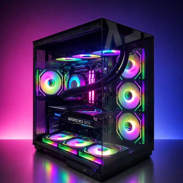 Calculator Gaming, AMD Ryzen 7 9800X3D, 32GB DDR5, NVMe 2TB, Placa Video PNY RTX 5070 OC x3 12GB