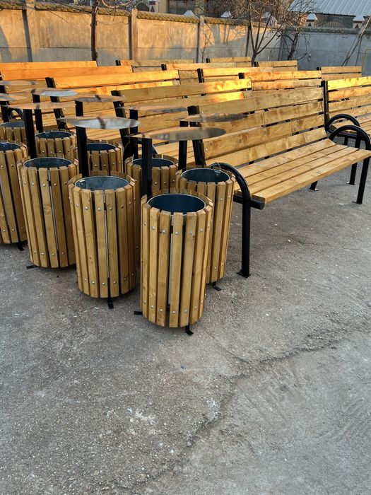 Cos de gunoi stradal din tabla perforata sau lemn