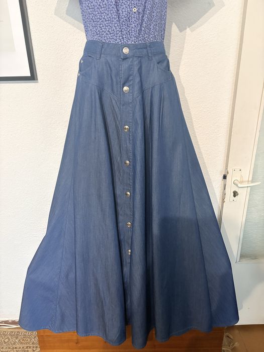 Pierre Balmain – fustă lungă denim de  colecție
