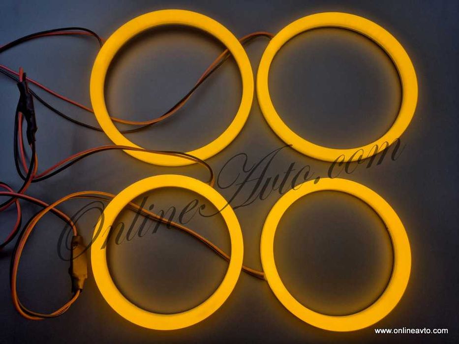 Оранжеви Cotton LED Angel Eyes-Ангелски очи BMW E90/E91/E92 Amber