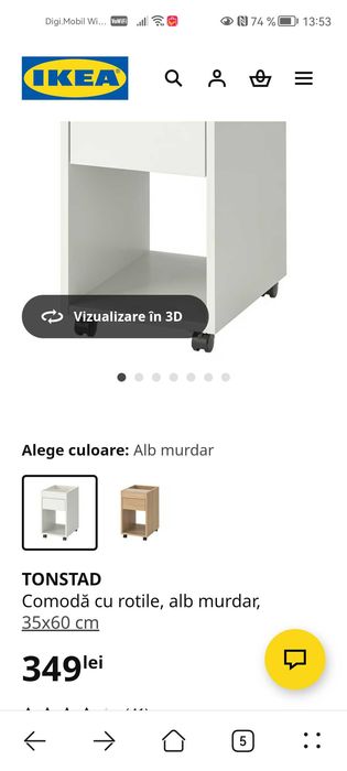 Vand comoda birou cu rotile