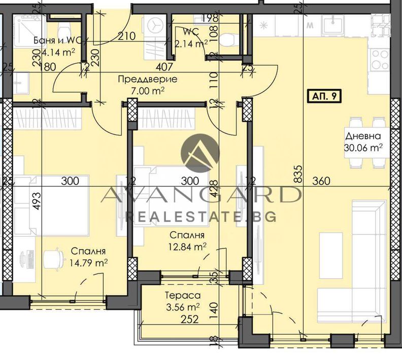 Продава се Тристаен апартамент в Пловдив, Тракия - 104 кв.м за 1279 €/кв.м - Снимка #10