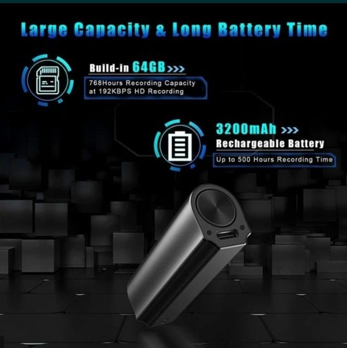 Мини диктофон – мощная батарея и умная запись