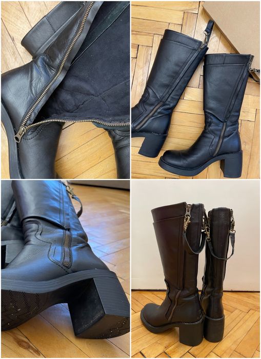 Високи Дамски ботуши естествена кожа Daris на ток 37 номер