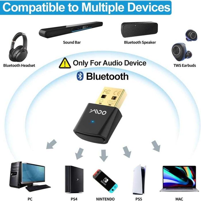 Adaptor audio YMOO B10Q USB Bluetooth 5.3 HiFi Stereo Aptx Plug & Play