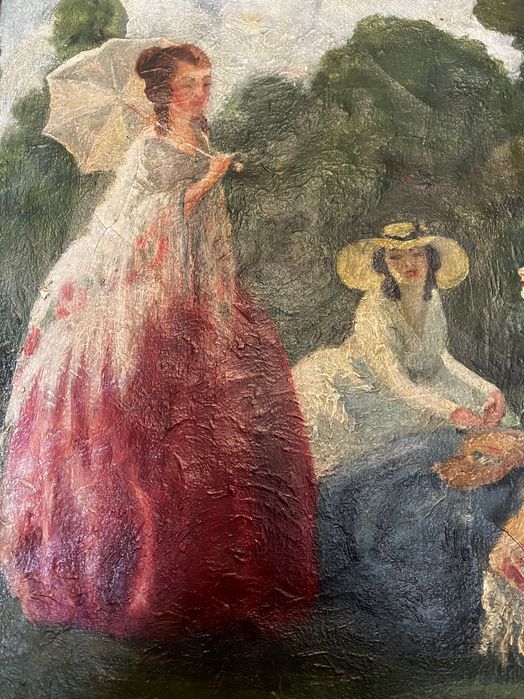 Tablou ulei pe pânză picnic în parc