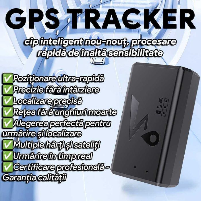 Mini GPS Tracker 4G cu Magnet 3000mAh, SIM Inclus, Istoric Traseu