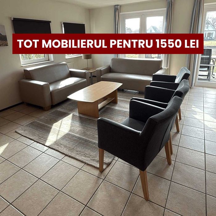 Mobilier living complet - pensiuni, cabane, case, apartamente